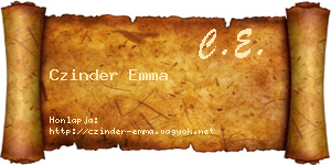 Czinder Emma névjegykártya